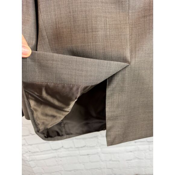 VAN HEUSEN light brown 100% wool mens classic career jacket blazer size 42S - Picture 8 of 12